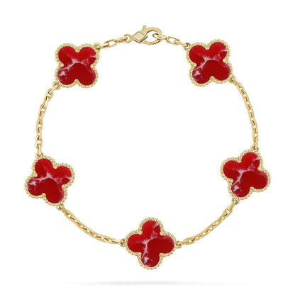 [Resenly Jewelry]CLOVER 5 MOTIF RED PATTERN BRACELET COLLECTION