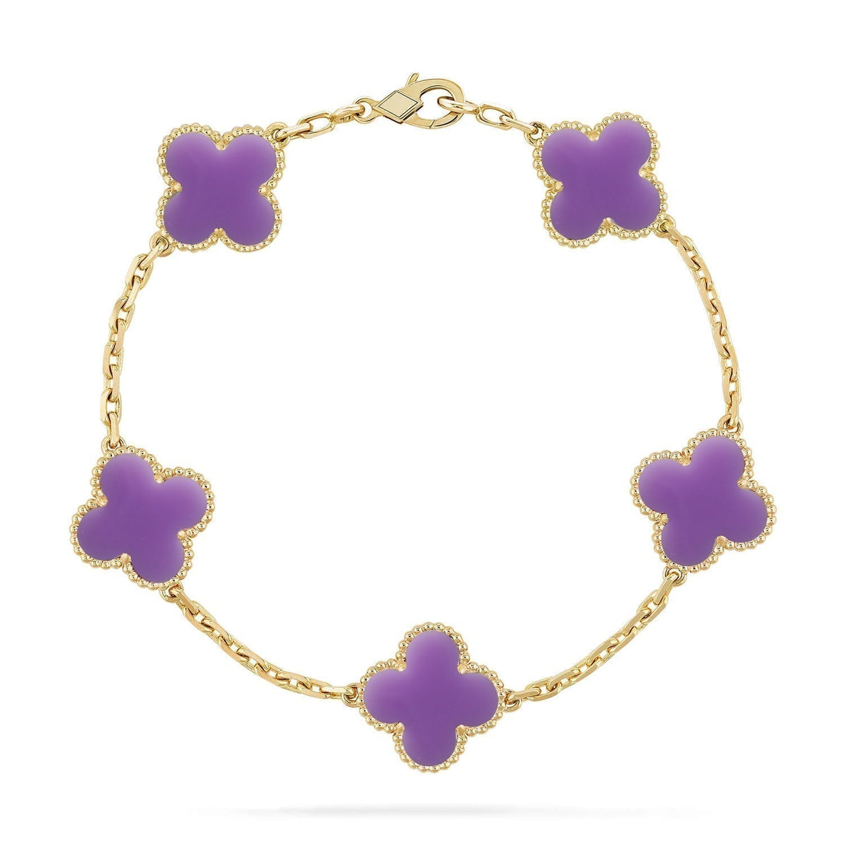 [Resenly Jewelry]CLOVER 5 MOTIF LIGHT PURPLE BRACELET COLLECTION