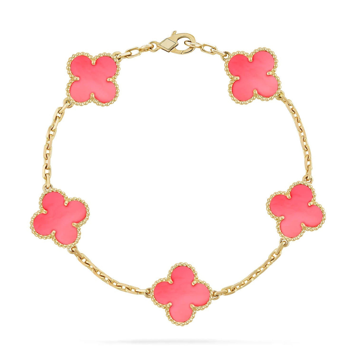 [Resenly Jewelry] CLOVER 5 MOTIFS  PINK MOP BRACELET COLLECTION