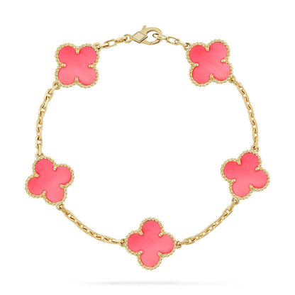 [Resenly Jewelry] CLOVER 5 MOTIFS  PINK MOP BRACELET COLLECTION