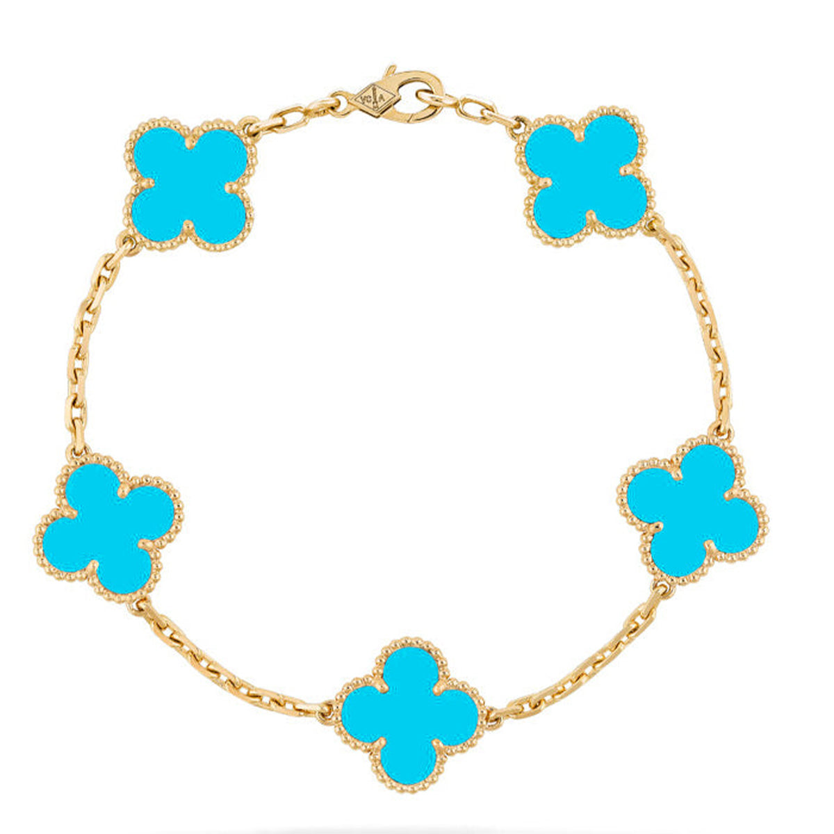 [Resenly Jewelry] CLOVER 5 MOTIF TURQUOISE BRACELET COLLECTION