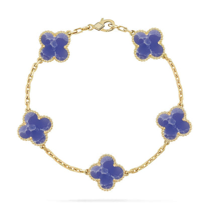 [Resenly Jewelry]CLOVER 5 MOTIF BLUE VEINS BRACELET COLLECTION