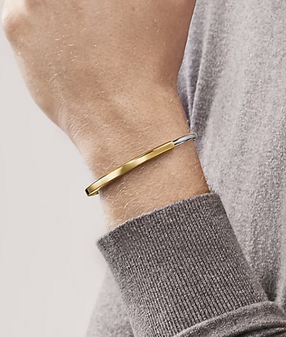 [Resenly Jewelry]LOCK BRACELET YELLOW AND WHITE GOLD