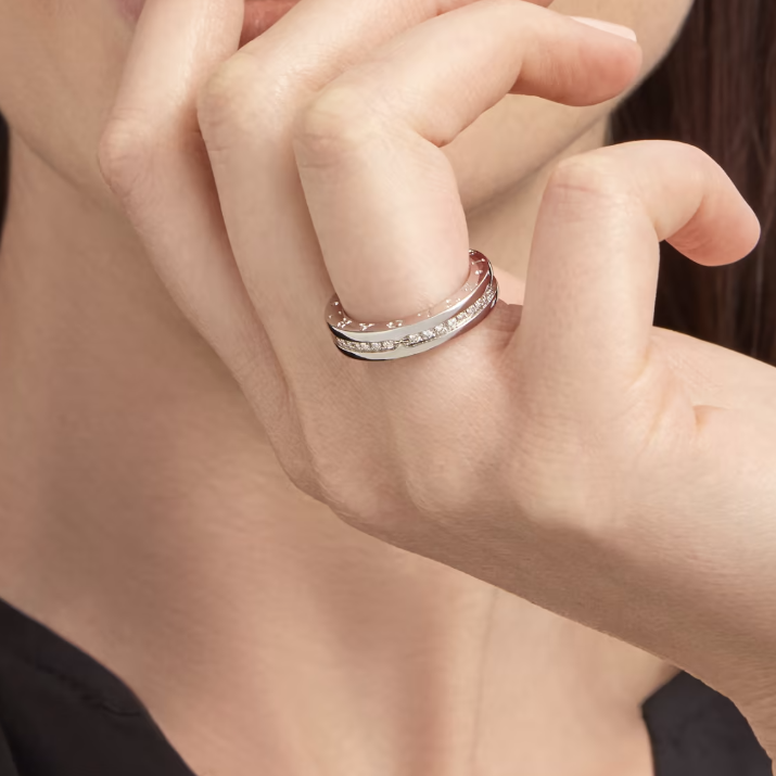 [Resenly Jewelry]ZERO 1 ONE-BAND PAVED DIAMONDS ON THE SPIRAL RING