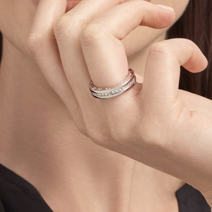 [Resenly Jewelry]ZERO 1 ONE-BAND PAVED DIAMONDS ON THE SPIRAL RING