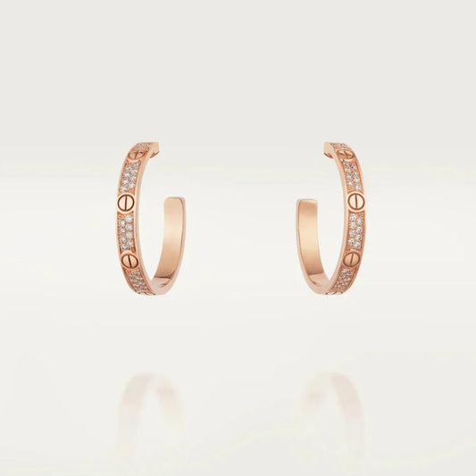 [Resenly Jewelry]LOVE EARRINGS 3.6MM DIAMOND PAVED