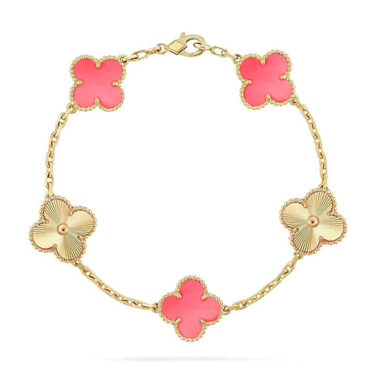 [Resenly Jewelry] CLOVER 5 MOTIFS  PINK MOP BRACELET COLLECTION