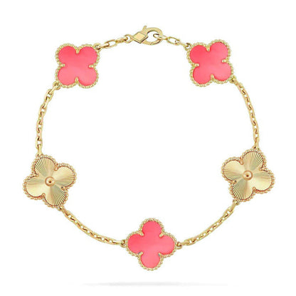 [Resenly Jewelry] CLOVER 5 MOTIFS  PINK MOP BRACELET COLLECTION