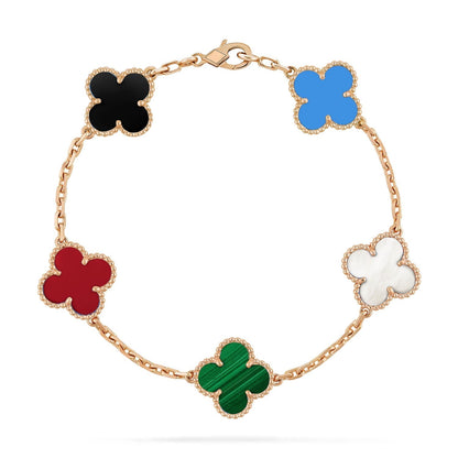 [Resenly Jewelry]CLOVER 5 MOTIFS MULTICOLOR BRACELET