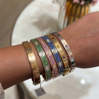 [Resenly Jewelry]2026 PAVE GEMSTONE LOVE BRACELET 6.1MM 10 DIAMONDS