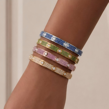 [Resenly Jewelry]2026 PAVE GEMSTONE LOVE BRACELET 6.1MM 10 DIAMONDS