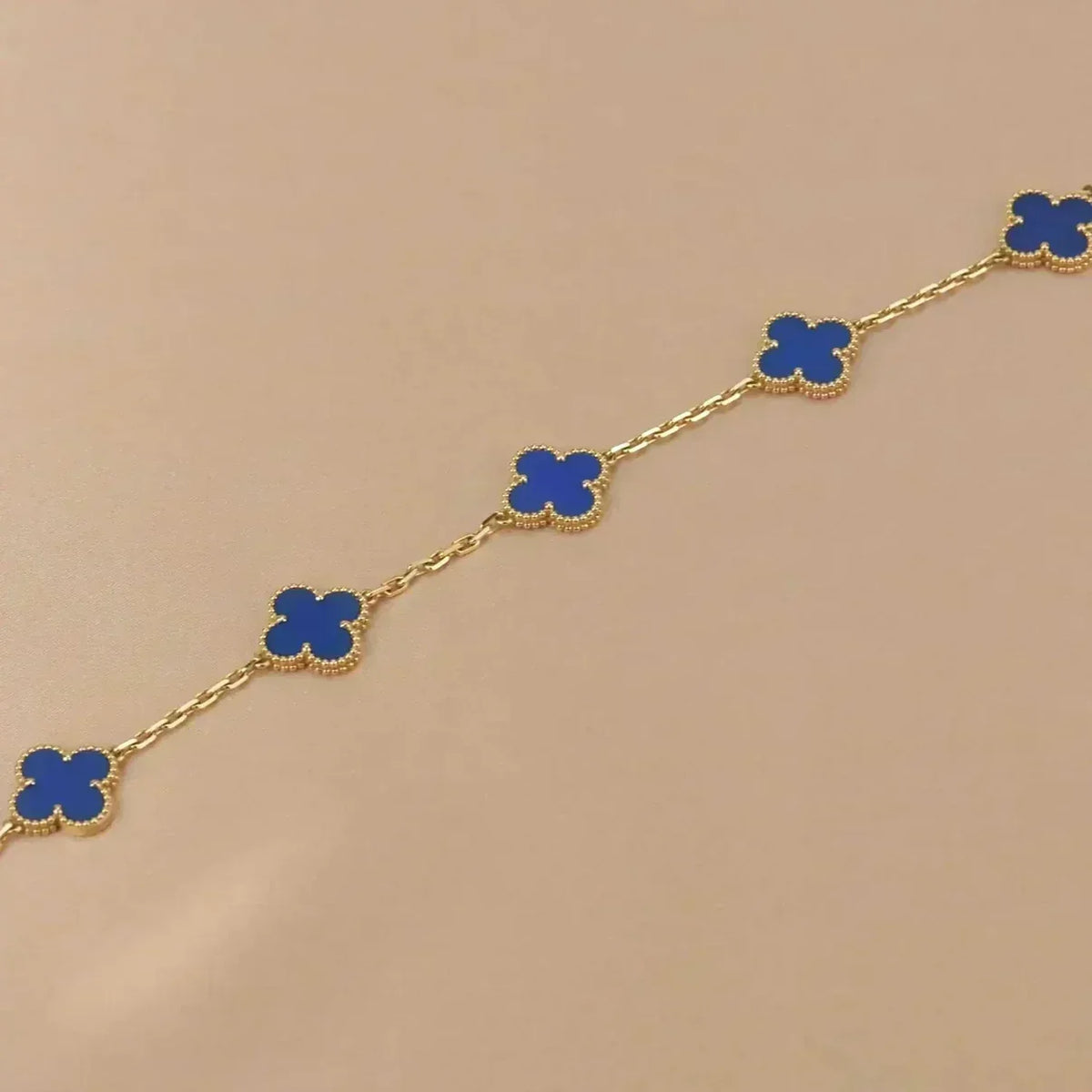 [Resenly Jewelry] CLOVER 5 MOTIF BLUE AGATE BRACELET COLLECTION