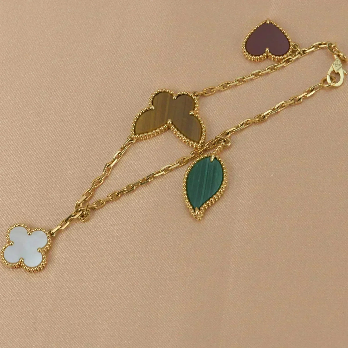 [Resenly Jewelry]LUCKY SPRING 5 MOTIF GOLD BRACELET