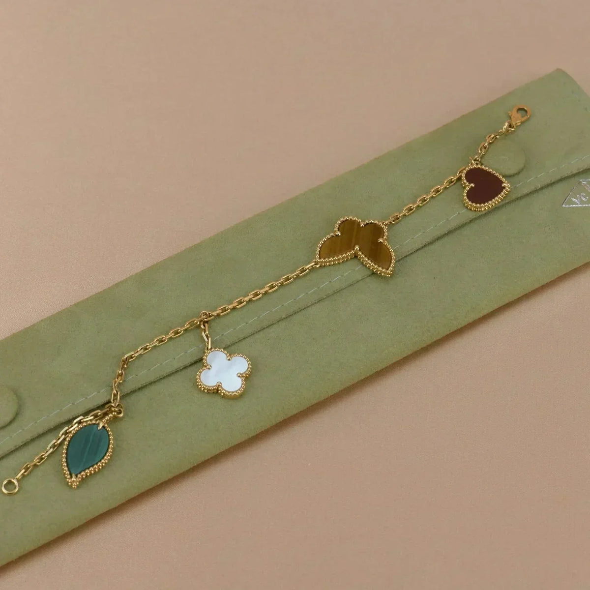 [Resenly Jewelry]LUCKY SPRING 5 MOTIF GOLD BRACELET