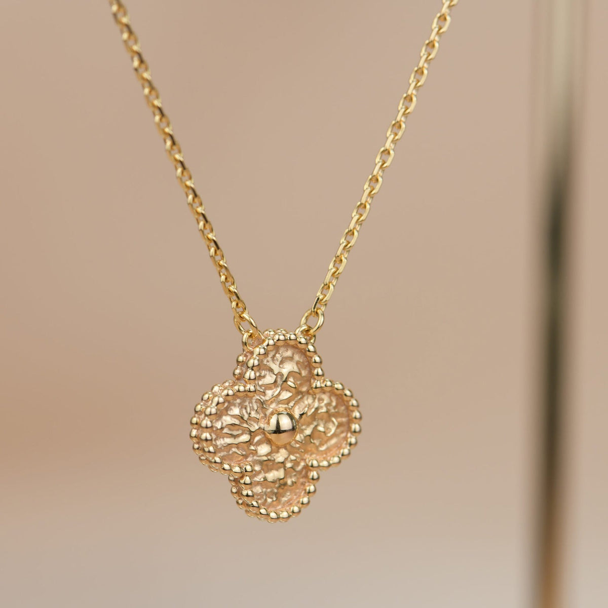 [Resenly Jewelry]CLOVER 15MM  BRONZING NECKLACE