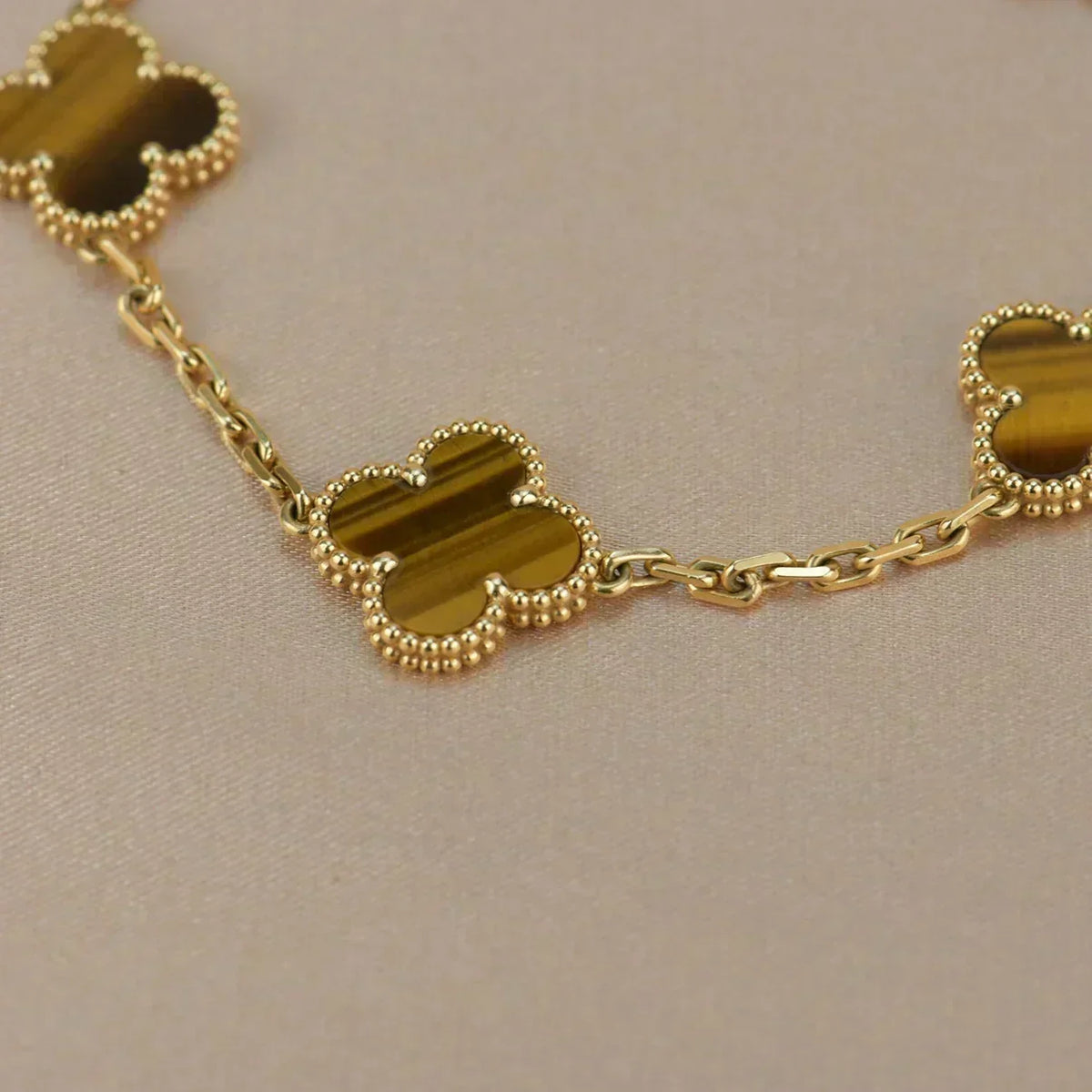 [Resenly Jewelry] CLOVER 5 MOTIFS TIGER EYE BRACELET COLLECTION