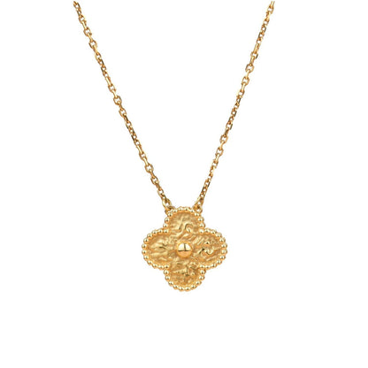 [Resenly Jewelry]CLOVER 15MM  BRONZING NECKLACE