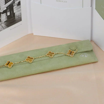 [Resenly Jewelry] CLOVER 5 MOTIFS TIGER EYE BRACELET COLLECTION