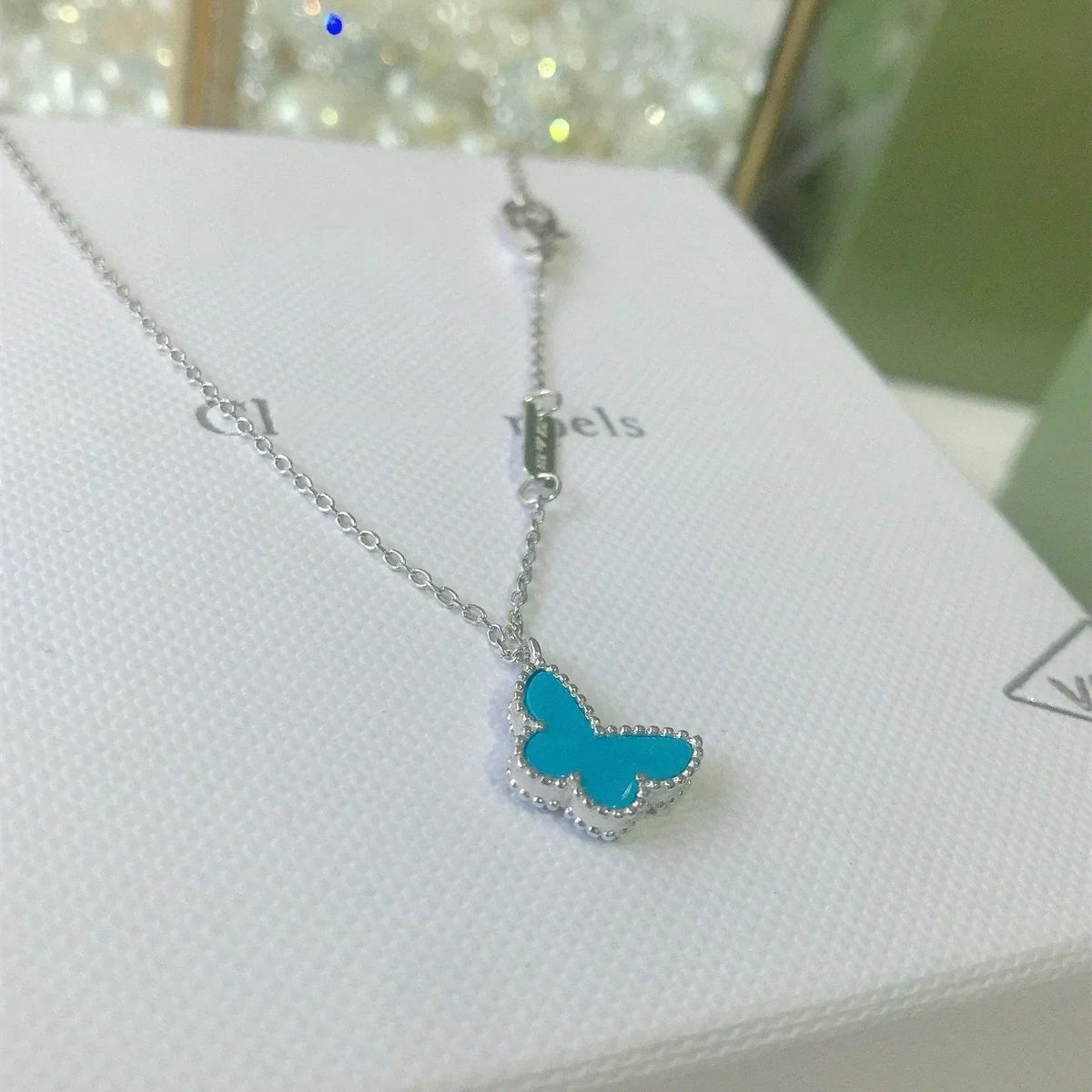 [Resenly Jewelry]BUTTERFLY TURQUOISE BUTTERFLY BRACELET SILVER