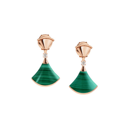 [Resenly Jewelry]DREAM MALACHITE PINK GOLD EARRINGS