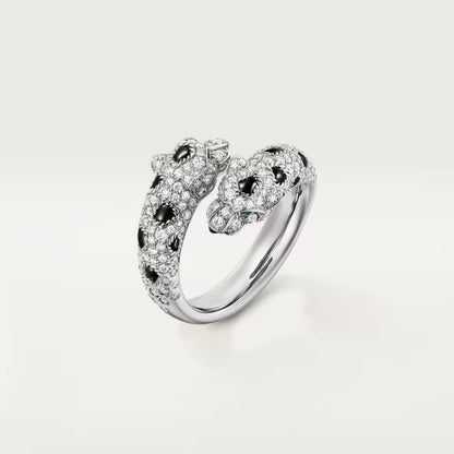 [Resenly Jewelry]PANTHERE DOUBLE HEADED FULL DIAMOND  RING