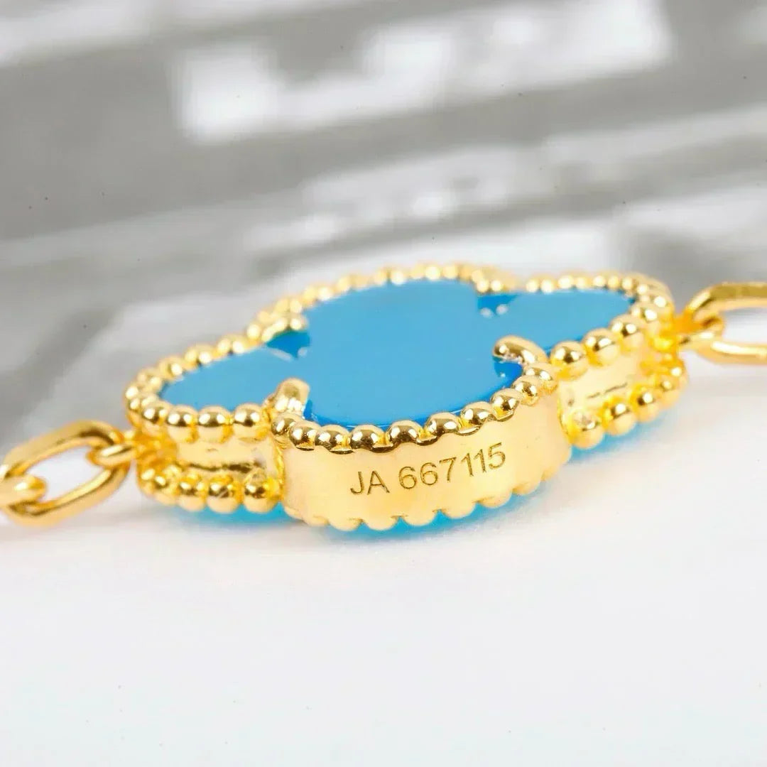 [Resenly Jewelry] CLOVER 5 MOTIF TURQUOISE BRACELET COLLECTION
