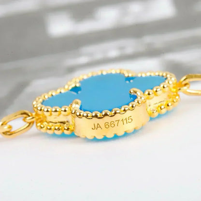 [Resenly Jewelry] CLOVER 5 MOTIF TURQUOISE BRACELET COLLECTION