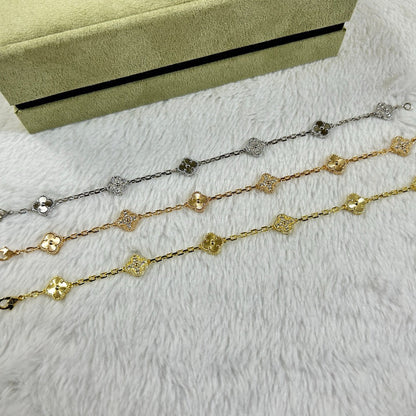 [Resenly Jewelry]CLOVER 6 MOTIF DIAMOND LASER BRACELET