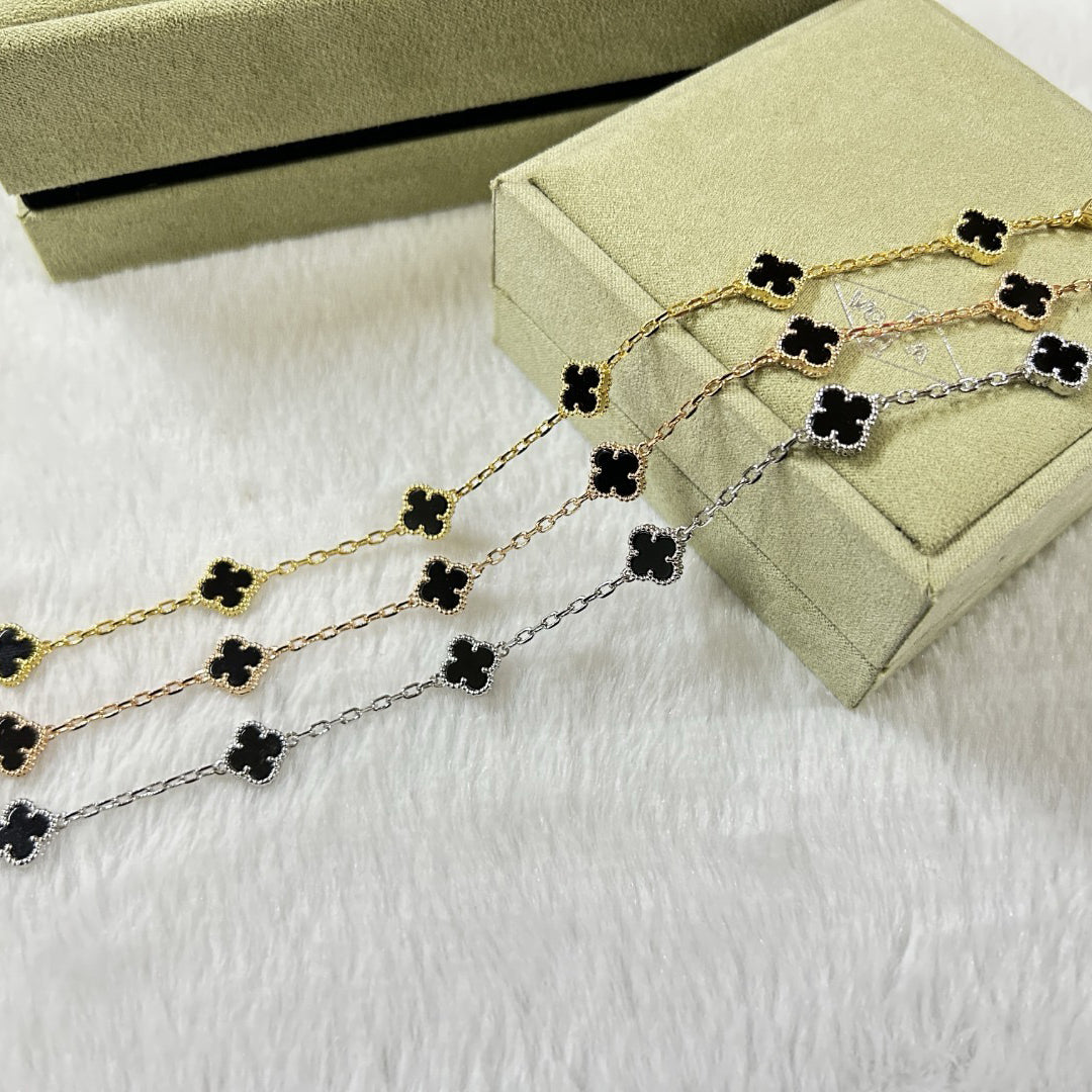 [Resenly Jewelry]CLOVER 6 MOTIF  ONYXS BRACELET