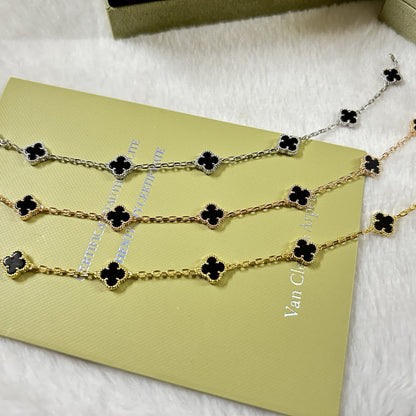 [Resenly Jewelry]CLOVER 6 MOTIF  ONYXS BRACELET