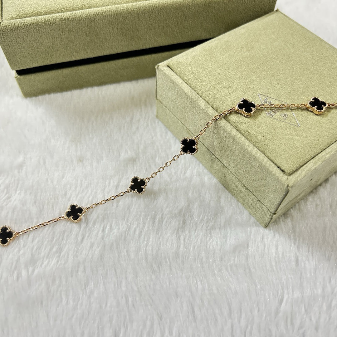 [Resenly Jewelry]CLOVER 6 MOTIF  ONYXS BRACELET