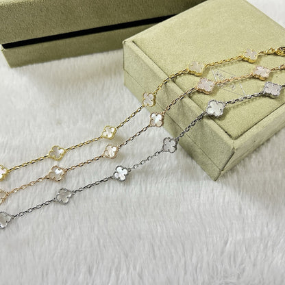 [Resenly Jewelry]CLOVER 6 MOTIF WHITE MOP BRACELET