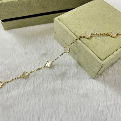 [Resenly Jewelry]CLOVER 6 MOTIF WHITE MOP BRACELET