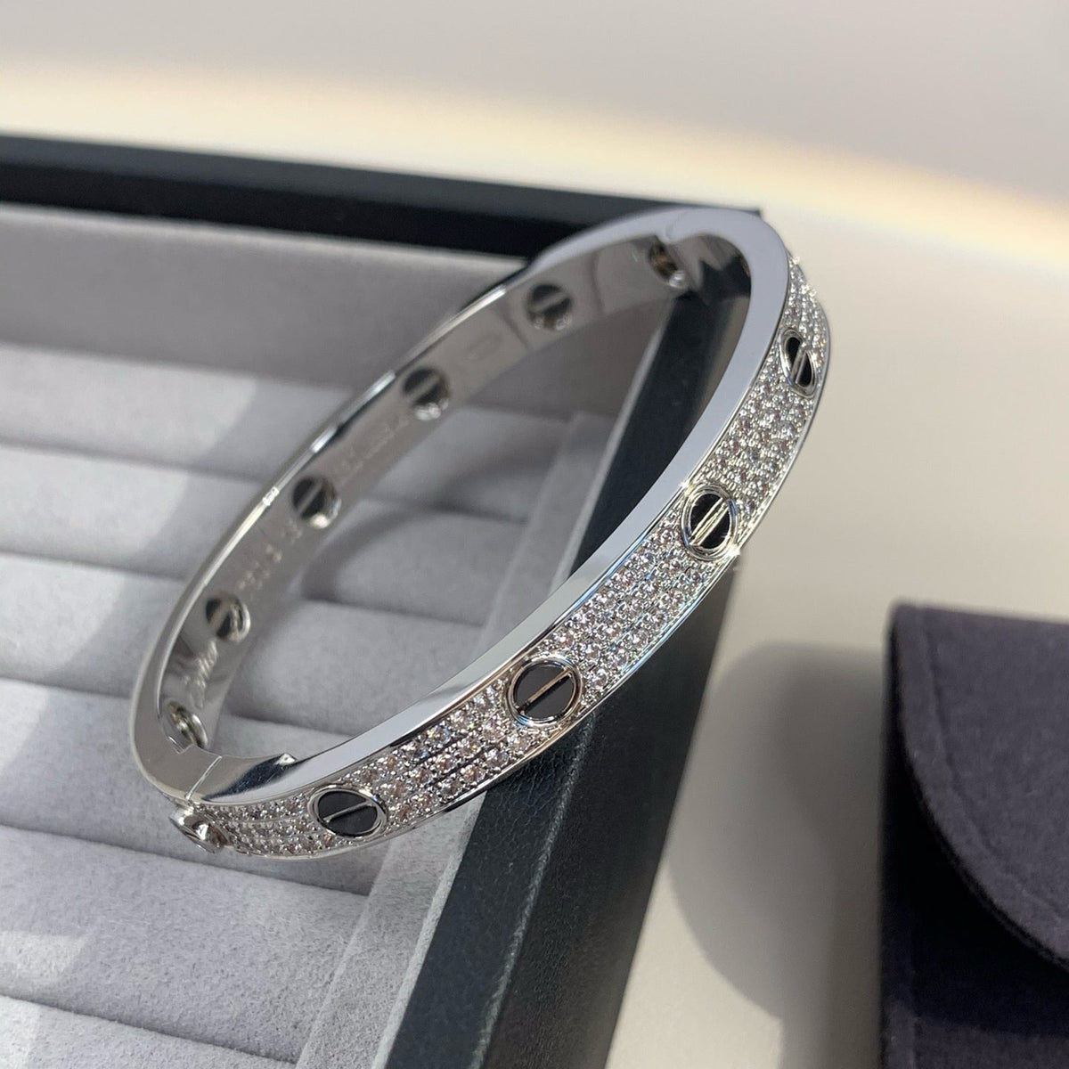 [Resenly Jewelry]LOVE BRACELET 6.1MM DIAMOND-PAVED CERAMIC