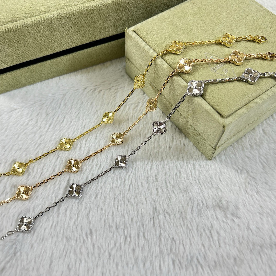 [Resenly Jewelry]CLOVER 6 MOTIF DIAMOND BRACELET