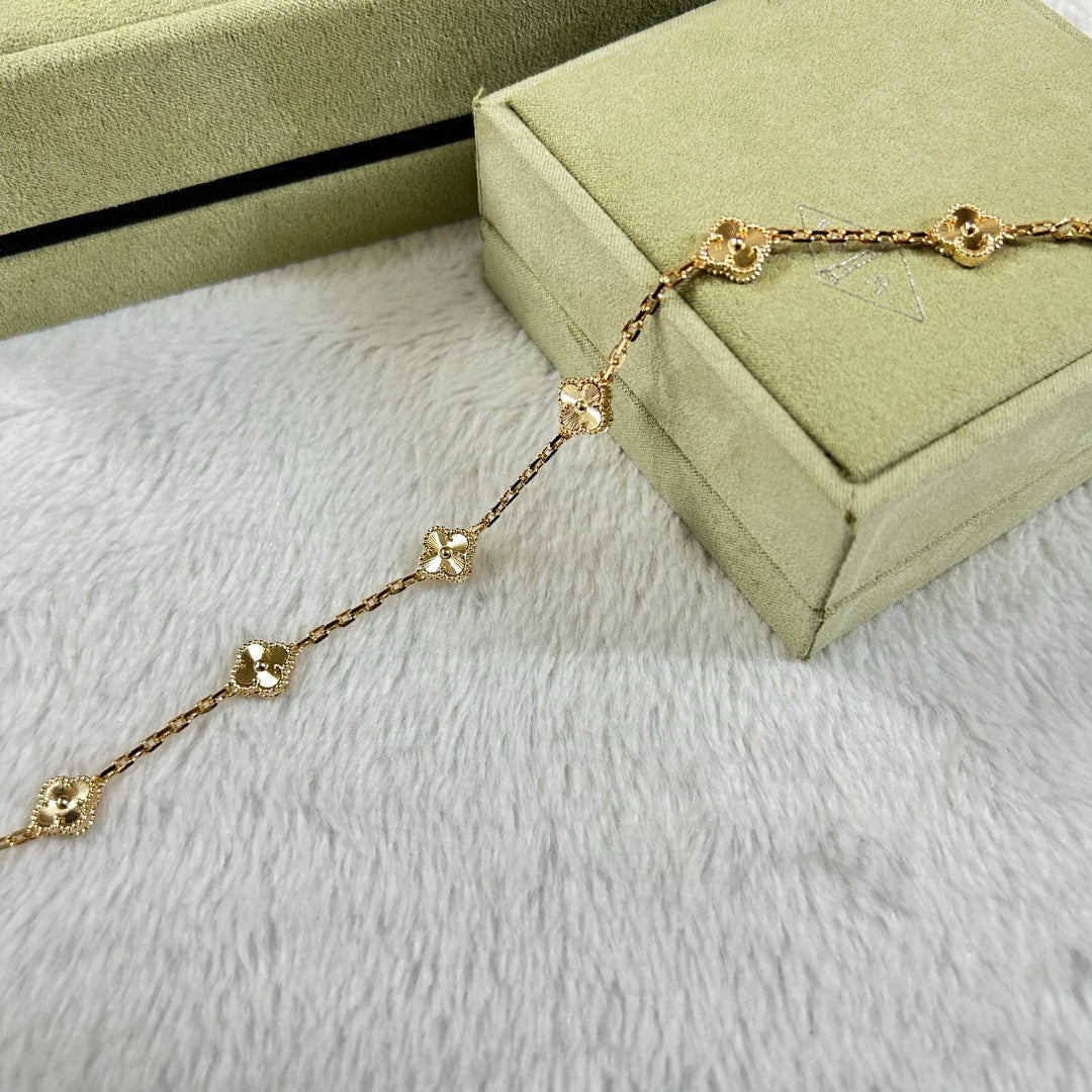[Resenly Jewelry]CLOVER 6 MOTIF DIAMOND BRACELET