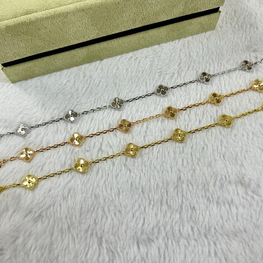 [Resenly Jewelry]CLOVER 6 MOTIF DIAMOND BRACELET