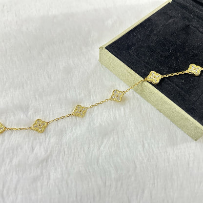 [Resenly Jewelry]CLOVER 6 MOTIF DIAMOND BRACELET