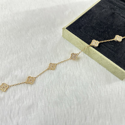 [Resenly Jewelry]CLOVER 6 MOTIF DIAMOND BRACELET