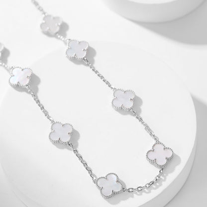 [Resenly Jewelry]CLOVER 10 MOTIFS WHITE MOTHER OF PEARL NECKLACE