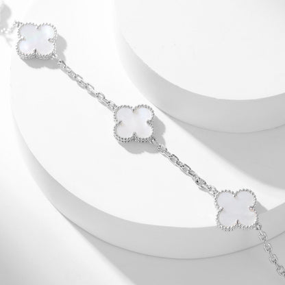 [Resenly Jewelry]CLOVER 10 MOTIFS WHITE MOTHER OF PEARL NECKLACE