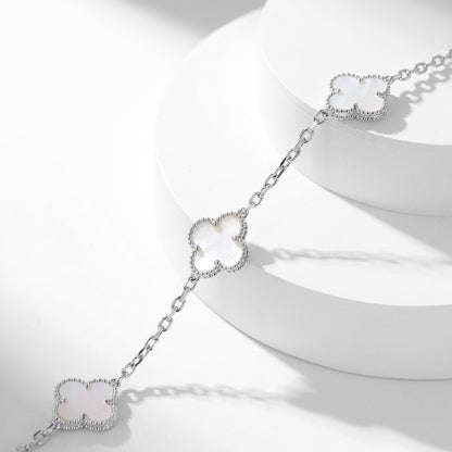 [Resenly Jewelry]CLOVER 10 MOTIFS WHITE MOTHER OF PEARL NECKLACE