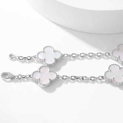 [Resenly Jewelry]CLOVER 10 MOTIFS WHITE MOTHER OF PEARL NECKLACE