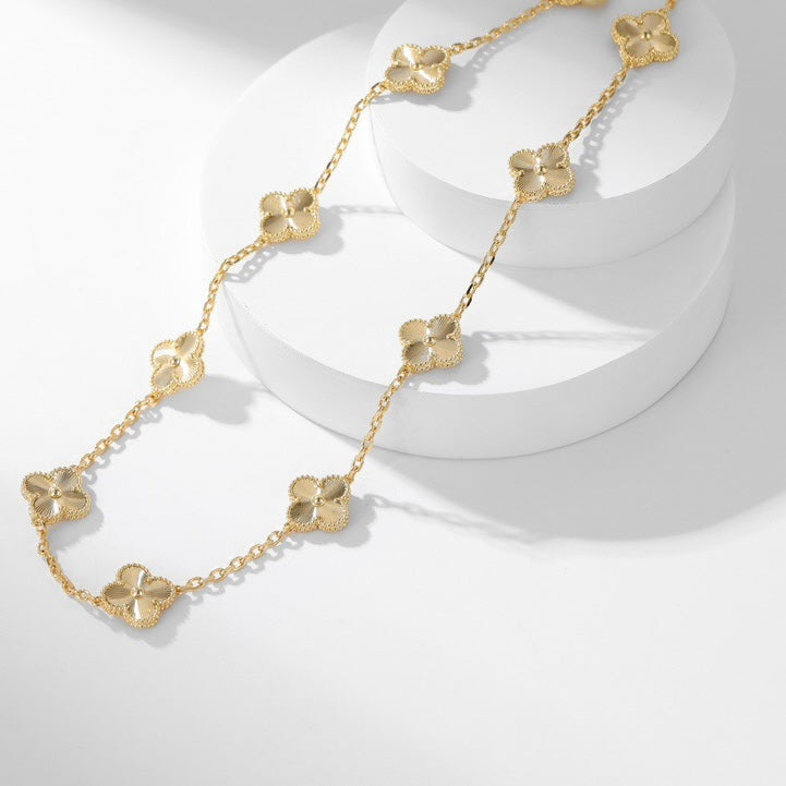 [Resenly Jewelry]CLOVER 10 MOTIFS LASER NECKLACE