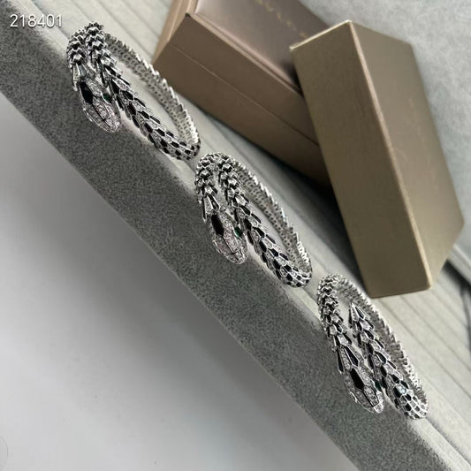[Resenly Jewelry】NEW OBSIDIAN & DIAMOND SERPENT BRACELET