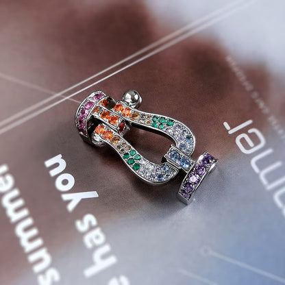 [Resenly Jewelry]FORCE LARGE HORSESHOE CLASP  METAL BRACELET