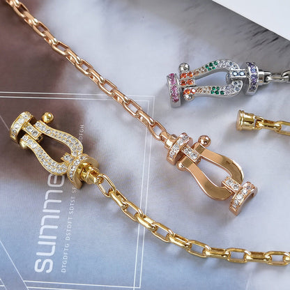 [Resenly Jewelry]FORCE LARGE HORSESHOE CLASP  METAL BRACELET