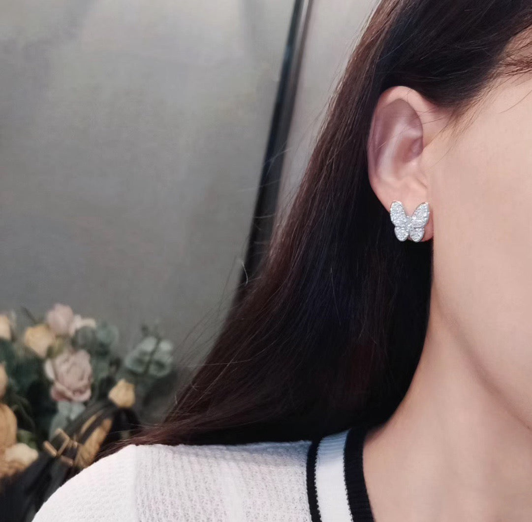 [Resenly Jewelry]BUTTERFLY ALL DIAMOND EARRINGS