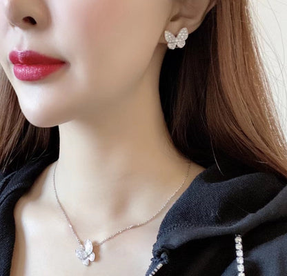 [Resenly Jewelry]BUTTERFLY ALL DIAMOND EARRINGS