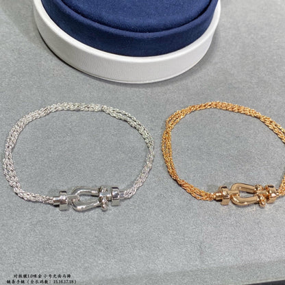 [Resenly Jewelry]FORCE SMALL HORSESHOE  DIAMOND CHAIN ROPE BRACELET
